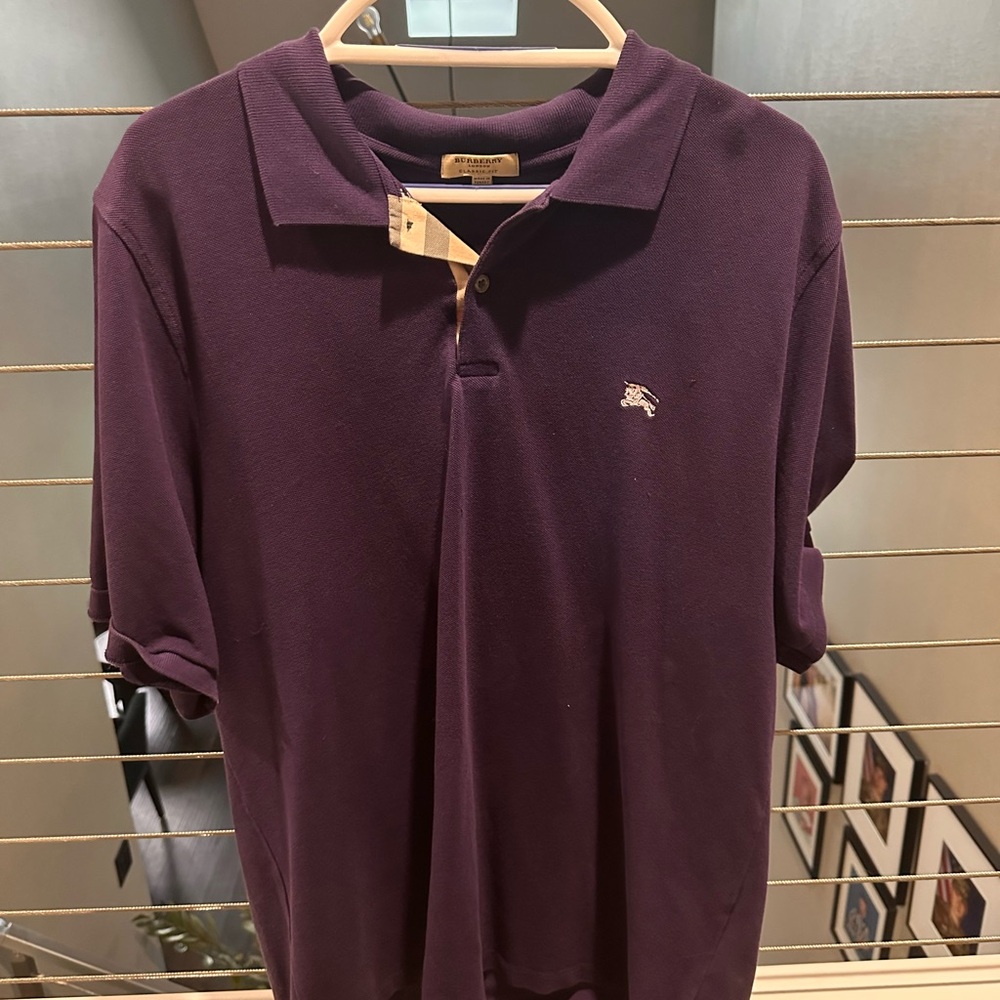 Burberry Purple Polo Shirt Classic Style